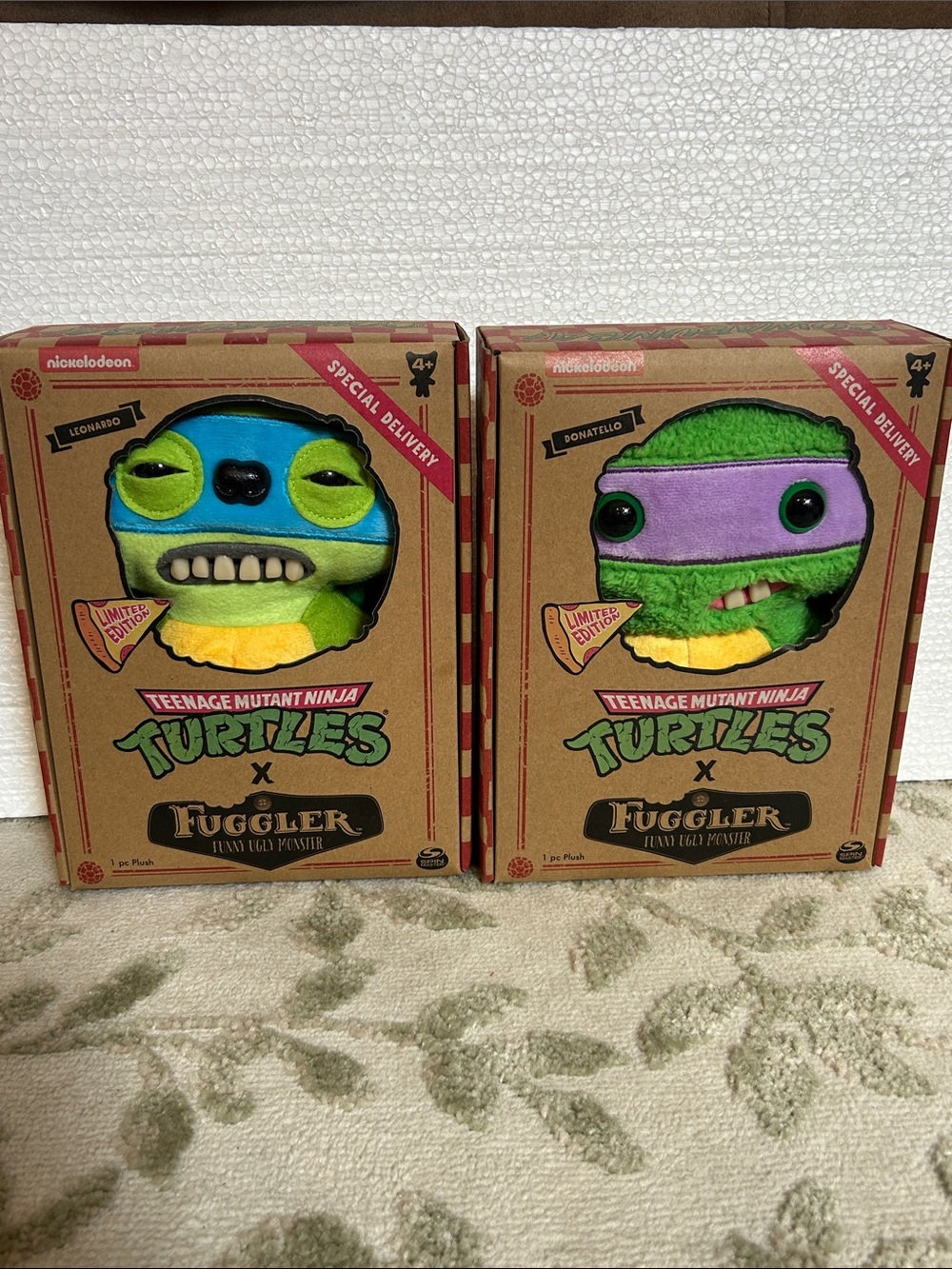 Nickelodeon TMNT Special Delivery Fuggler plush Leonardo & Donatello! NIB